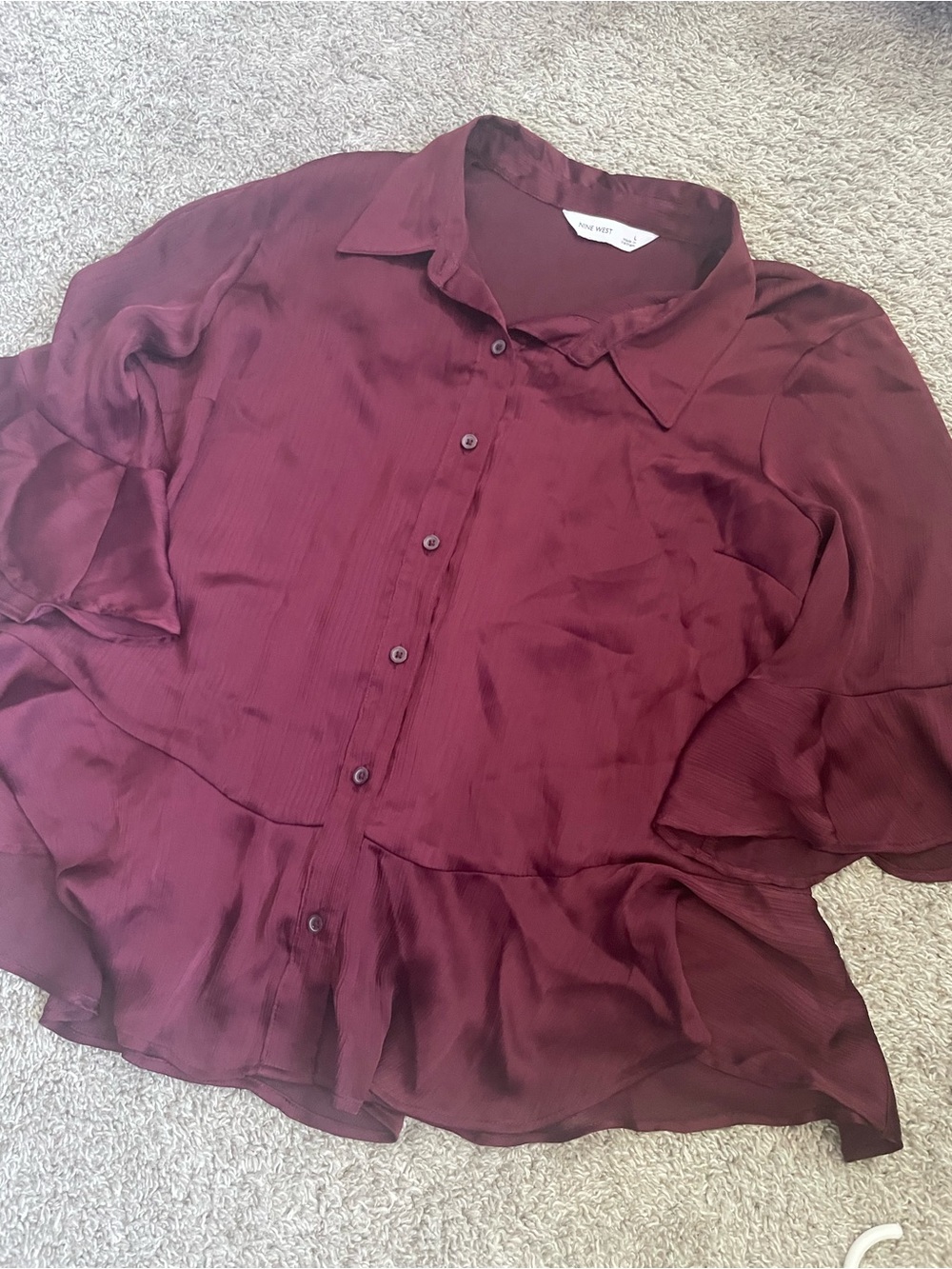 Burgundy Button-Down Dress Shirt